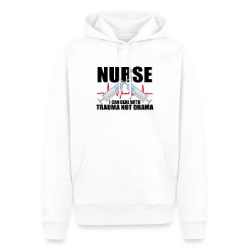 Infirmière Infirmière Infirmière Clinique Paramédicale - Sweat à capuche Premium bio Homme - blanc - Devant - Nico (187cm)