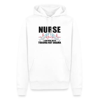 Infirmière Infirmière Infirmière Clinique Paramédicale - Sweat à capuche Premium bio Homme - blanc - Devant - Nico (187cm)