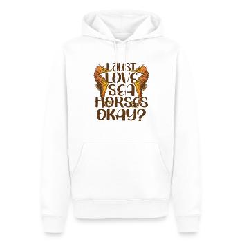 Funny Seahorse Mermaid Fish Water Ocean - Männer Premium Bio Hoodie - Weiß - Vorne - Nico (187cm)