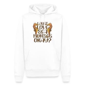 Funny Seahorse Mermaid Fish Water Ocean - Männer Premium Bio Hoodie - Weiß - Vorne - Nico (187cm)