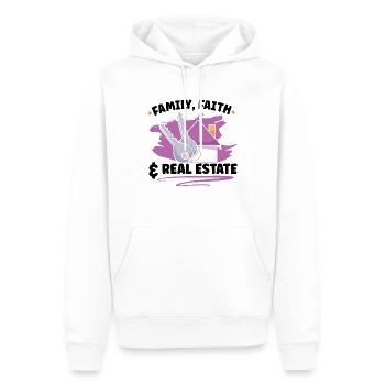 Agent immobilier Immobilier Accueil Clôture Investisseur - Sweat à capuche Premium bio Homme - blanc - Devant - Nico (187cm)