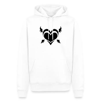 Symbole de l’aile de l’ange du cœur - Sweat à capuche Premium bio Homme - blanc - Devant - Nico (187cm)