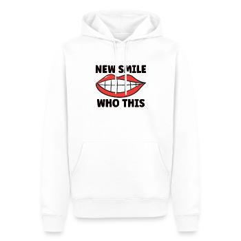 Bretelles Orthodontiste Bretelles sur la bouche - Sweat à capuche Premium bio Homme - blanc - Devant - Nico (187cm)