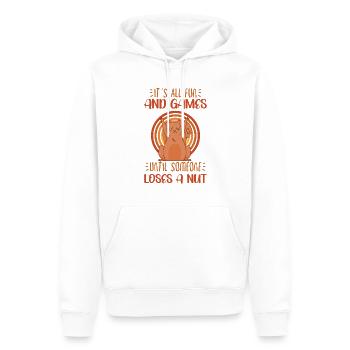 Drôle d’écureuil Fan Écureuil Amoureux Chipmunk Addict - Sweat à capuche Premium bio Homme - blanc - Devant - Nico (187cm)