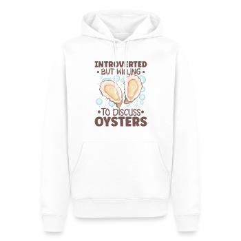Amateurs d’huîtres Drôle d’huîtres Shucker d’huîtres - Sweat à capuche Premium bio Homme - blanc - Devant - Nico (187cm)