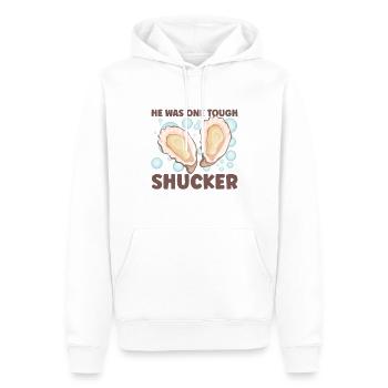 Amateurs d’huîtres Drôle d’huîtres Shucker d’huîtres - Sweat à capuche Premium bio Homme - blanc - Devant - Nico (187cm)