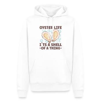 Amateurs d’huîtres Drôle d’huîtres Shucker d’huîtres - Sweat à capuche Premium bio Homme - blanc - Devant - Nico (187cm)