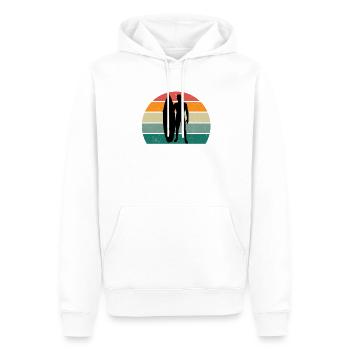 surf surferdans les vagues vagues surf surf - Sweat à capuche Premium bio Homme - blanc - Devant - Nico (187cm)