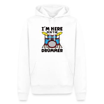 Batteur Batterie Musique Batterie Batterie - Sweat à capuche Premium bio Homme - blanc - Devant - Nico (187cm)
