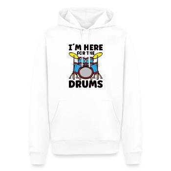 Batteur Batterie Musique Batterie Batterie - Sweat à capuche Premium bio Homme - blanc - Devant - Nico (187cm)