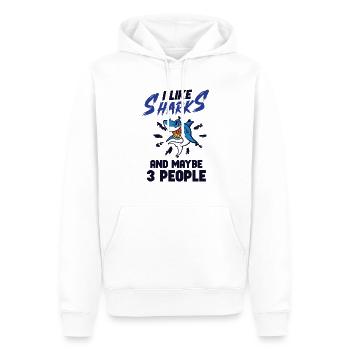 Shark Ocean Predator Sea Creature - Männer Premium Bio Hoodie - Weiß - Vorne - Nico (187cm)