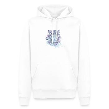 cage de tigre de l’Amour grand chat chat asie tigre - Sweat à capuche Premium bio Homme - blanc - Devant - Nico (187cm)