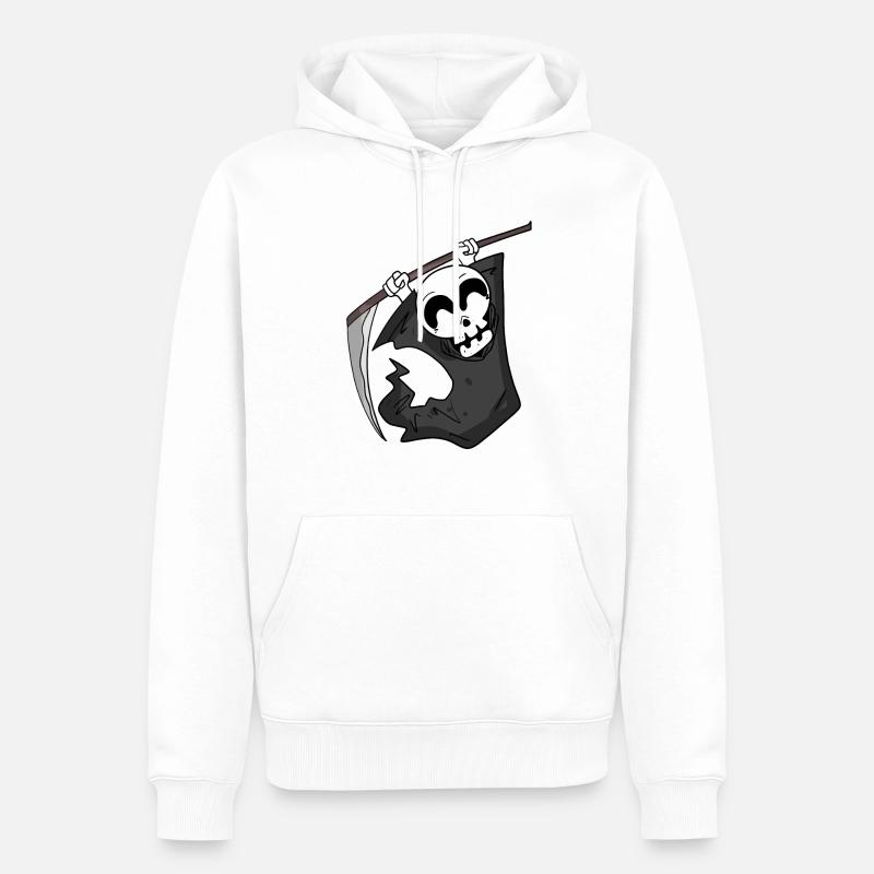 Grim Reaper est ravi - Sweat à capuche Premium bio Homme - blanc