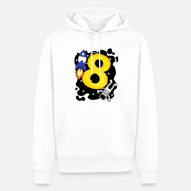 Garçon de 8 ans - Sweat à capuche Premium bio Homme - blanc