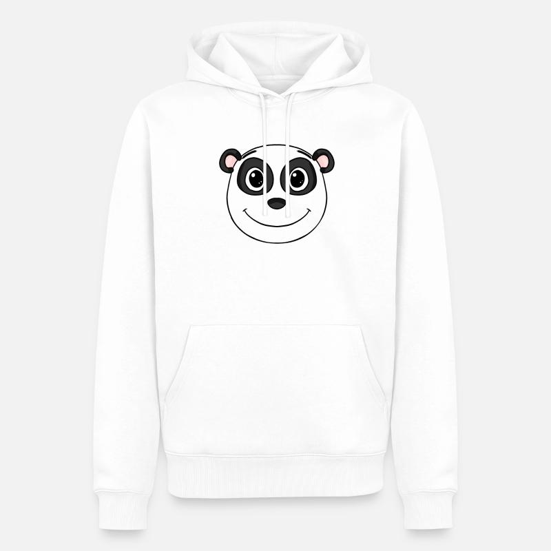 Panda Head Ours Mignon - Sweat à capuche Premium bio Homme - blanc