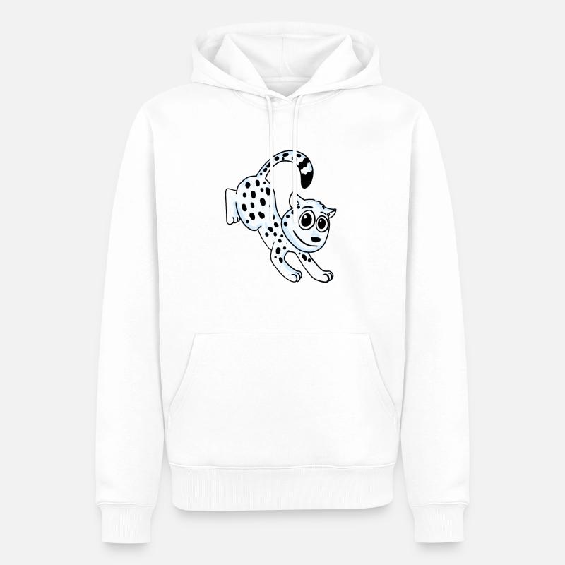 Schneeleopard Leopard - Männer Premium Bio Hoodie - Weiß