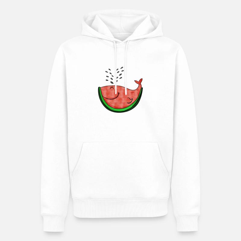 Cadeau baleine à pastèque - Sweat à capuche Premium bio Homme - blanc