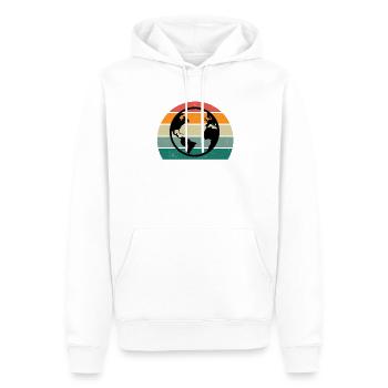 Continents Europe Asie Amérique du Nord Amérique Terre - Sweat à capuche Premium bio Homme - blanc - Devant - Nico (187cm)