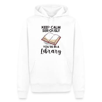 Lecteur de livres Lecture Littérature Amoureux de l’écriture - Sweat à capuche Premium bio Homme - blanc - Devant - Nico (187cm)