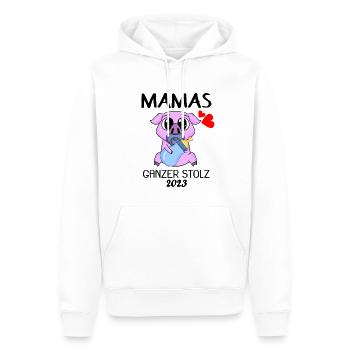 Baby 2023 - Geburt Schwanger 2023 - Baby Junge - Männer Premium Bio Hoodie - Weiß - Vorne - Nico (187cm)