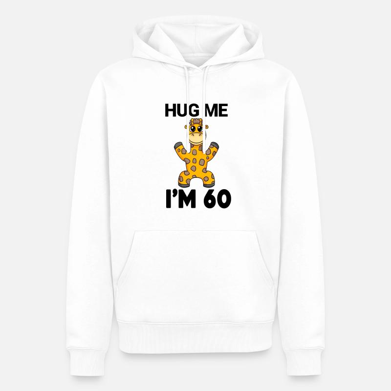60 ans - 60 ans - câlin - Sweat à capuche Premium bio Homme - blanc