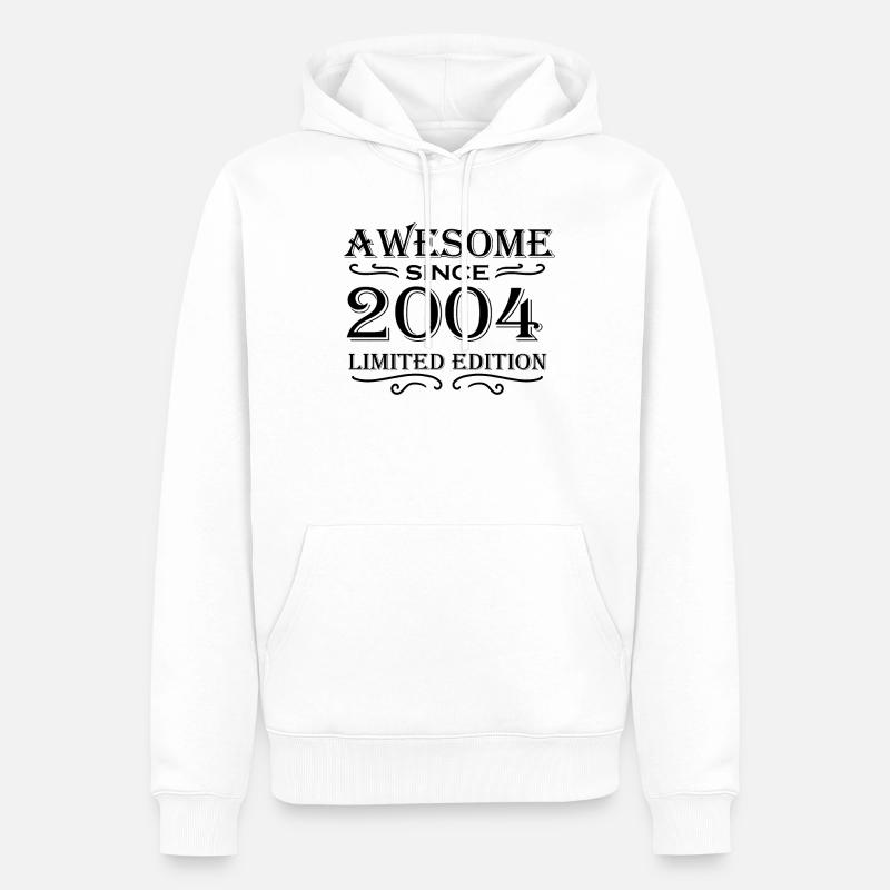 2004 - Né en 2004 - Sweat à capuche Premium bio Homme - blanc
