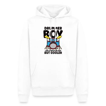 Batteur Batterie Musique Batterie Batterie - Sweat à capuche Premium bio Homme - blanc - Devant - Nico (187cm)
