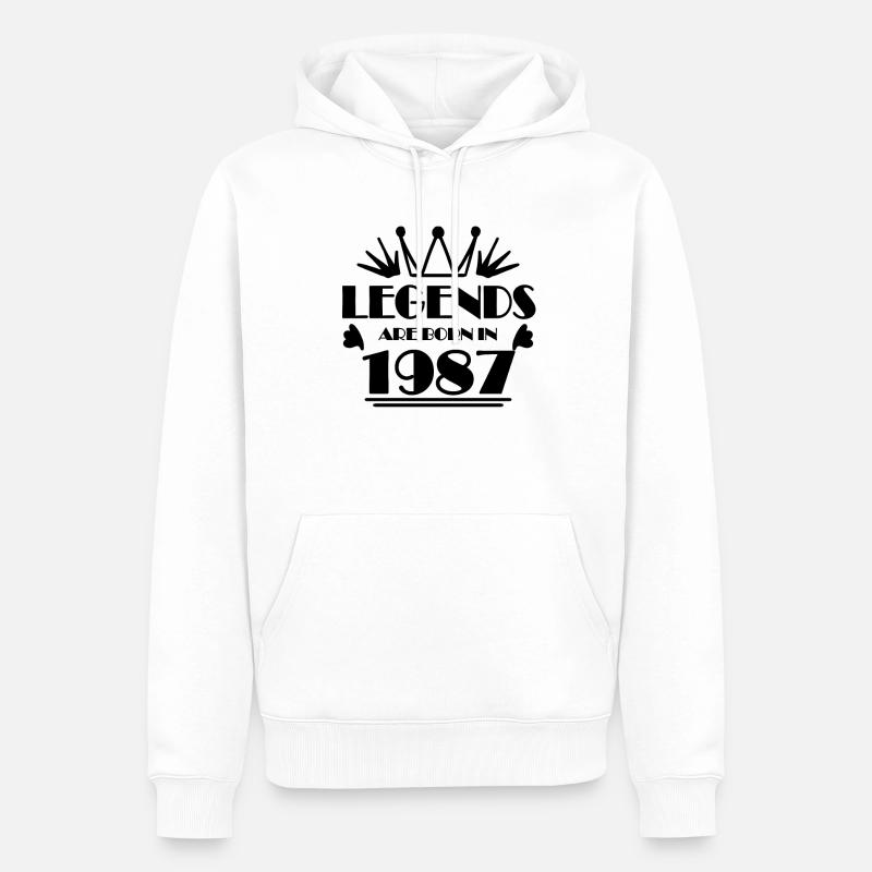 1987 - Né en 1987 - Sweat à capuche Premium bio Homme - blanc