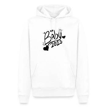 Bébé 2023 Grossesse Enceinte - Sweat à capuche Premium bio Homme - blanc - Devant - Nico (187cm)