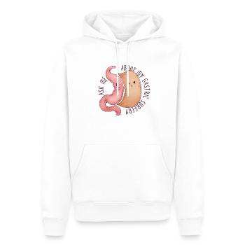 Gastrectomie à la manche Gastrectomie à la manche - Sweat à capuche Premium bio Homme - blanc - Devant - Nico (187cm)