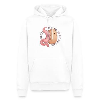Gastrectomie à la manche Gastrectomie à la manche - Sweat à capuche Premium bio Homme - blanc - Devant - Nico (187cm)
