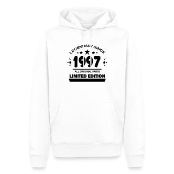 1997 - Jahrgang 1997 - Männer Premium Bio Hoodie - Weiß - Vorne - Nico (187cm)