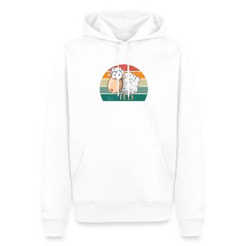 Ovins Troupeau de moutons Chèvres Chèvres Agneau Laine ovine - Sweat à capuche Premium bio Homme - blanc - Devant - Nico (187cm)