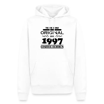 1997 - Baujahr 1997 - Jahrgang 1997 - Männer Premium Bio Hoodie - Weiß - Vorne - Nico (187cm)