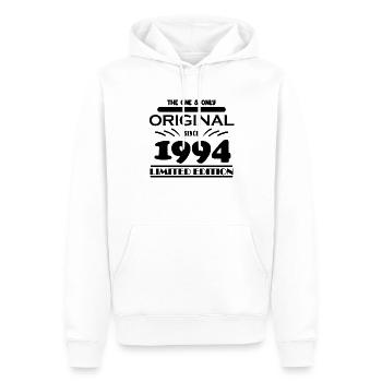 1994 - Baujahr 1994 - Jahrgang 1994 - Männer Premium Bio Hoodie - Weiß - Vorne - Nico (187cm)