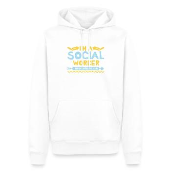 Schwarze Sozialarbeiterin Schulsozialarbeit - Männer Premium Bio Hoodie - Weiß - Vorne - Nico (187cm)