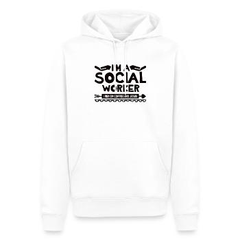 Schwarze Sozialarbeiterin Schulsozialarbeit - Männer Premium Bio Hoodie - Weiß - Vorne - Nico (187cm)