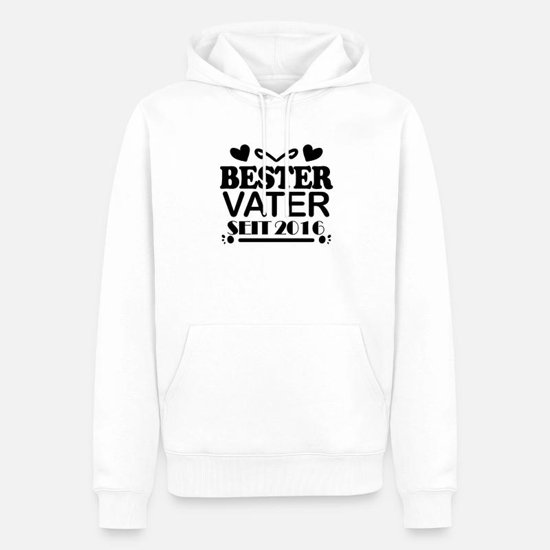 Bester Vater seit 2016 - Männer Premium Bio Hoodie - Weiß