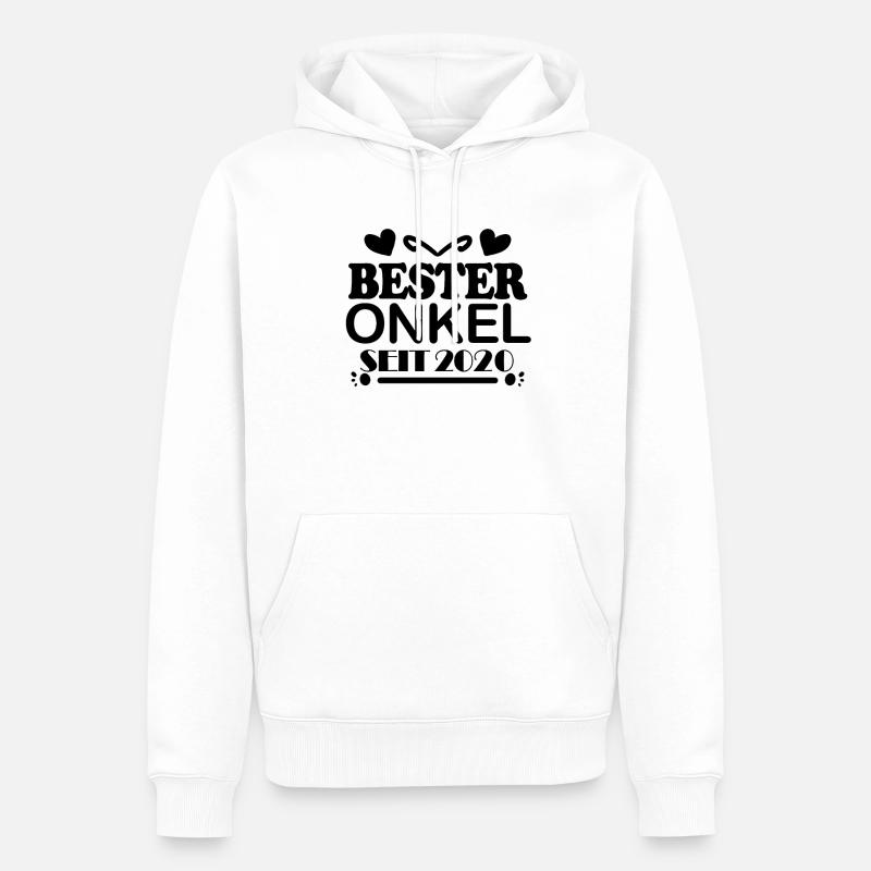 Bester Onkel seit 2020 - Männer Premium Bio Hoodie - Weiß