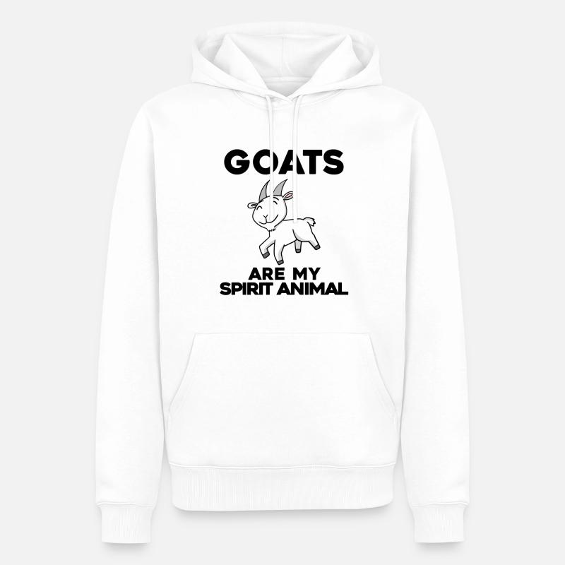 Chèvre Chèvre Chèvre - Sweat à capuche Premium bio Homme - blanc