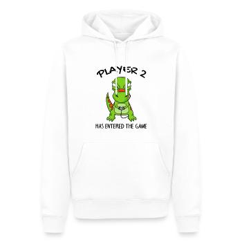 Le joueur 2 a le jeu Enter Baby - Sweat à capuche Premium bio Homme - blanc - Devant - Nico (187cm)