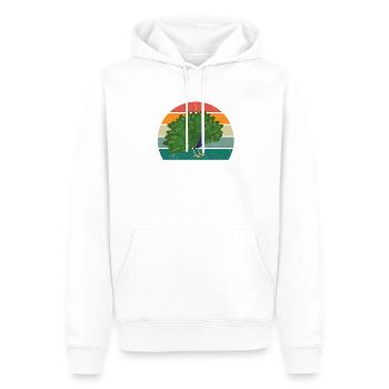 Roue de paon Paon Plume de coq Roue de poule Paon Pewing - Sweat à capuche Premium bio Homme - blanc - Devant - Nico (187cm)