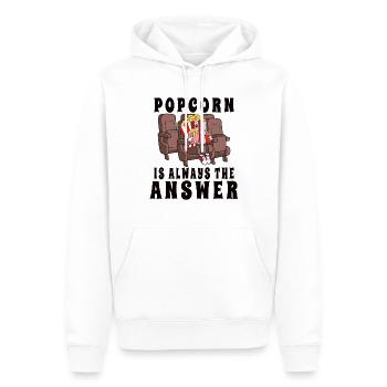 Regarder le cinéma Popcorn Binge Watching - Sweat à capuche Premium bio Homme - blanc - Devant - Nico (187cm)