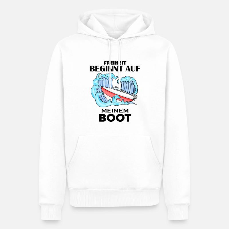 Boot Spruch Geschenk - Männer Premium Bio Hoodie - Weiß