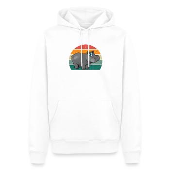 Hippopotame du Nil Hippopotames Hippopotames Nain Cheval - Sweat à capuche Premium bio Homme - blanc - Devant - Nico (187cm)