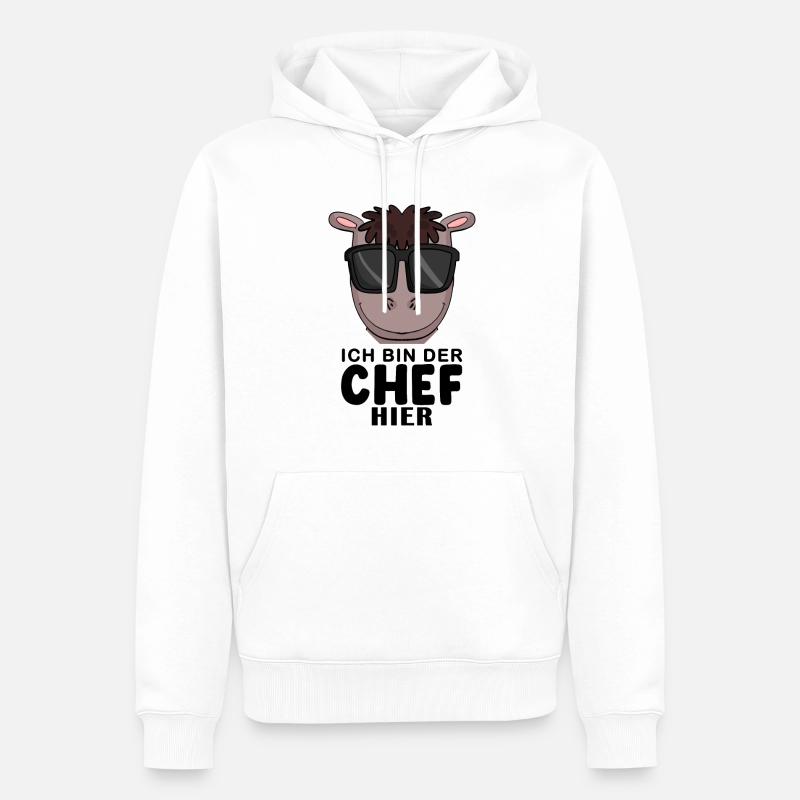 Cool Pferd Chef Spruch - Männer Premium Bio Hoodie - Weiß