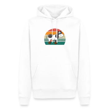 Vaches Bovins Bovins Ferme Fermier Viande Vache - Sweat à capuche Premium bio Homme - blanc - Devant - Nico (187cm)