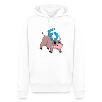 5 Jahre alt - 5. Geburtstag mit Tier Motiv - Männer Premium Bio Hoodie - Weiß - Vorne - Nico (187cm)