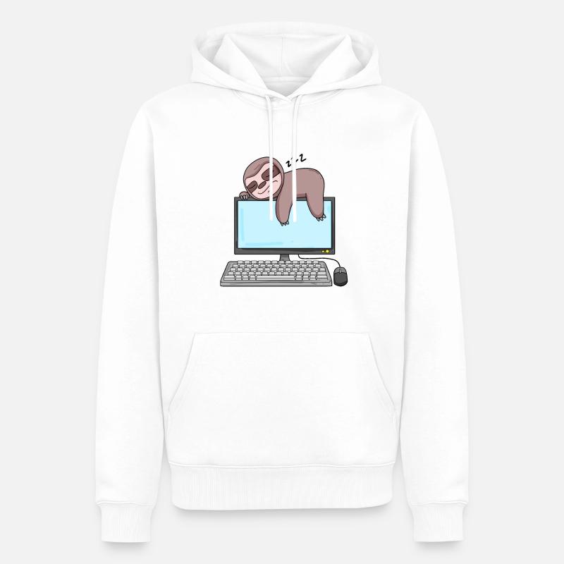 Computer Nerd Programmierer Geschenk - Männer Premium Bio Hoodie - Weiß