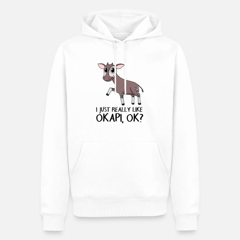 Okapi - Sweat à capuche Premium bio Homme - blanc